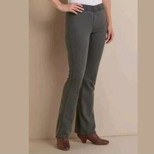Soft‎ Surroundings Elastic Band Pull On Blue/Gray Pants NWT Small #29796 Office